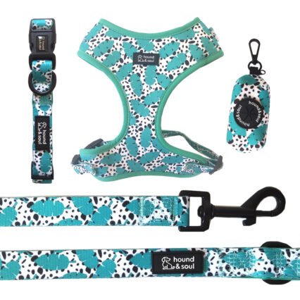 Adjustable Dog Harness Set - Island Palm