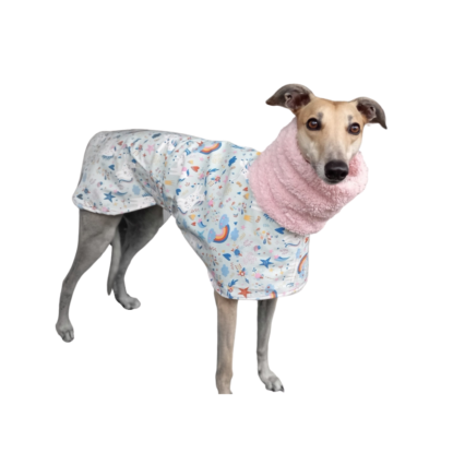 Greyhound Weather Resistant Coat - Unicorn Rainbow